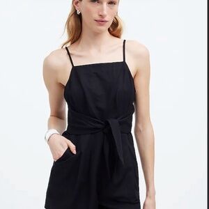 NWT Madewell Tie-Waist Romper Black